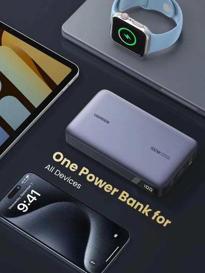 20000Mah Power Bank, 100W Fast Portable Charger for Iphone Laptop Tablet and More