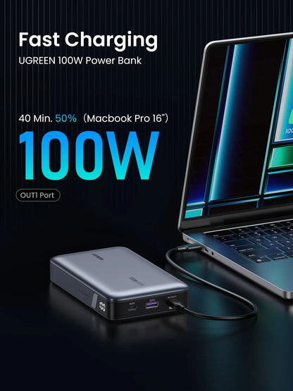 20000Mah Power Bank, 100W Fast Portable Charger for Iphone Laptop Tablet and More