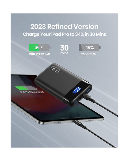 INIU Portable Charger, 22.5W 20000Mah USB C in & Out Power Bank Fast Charging...