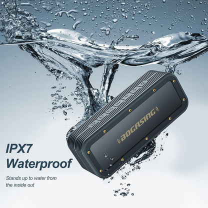 Bluetooth Speaker,  M4 Speaker with 40W Stereo HD Surround Sound, Deeper Bass, 24H Playtime, IPX7 Waterproof, Bluetooth 5.0 TWS Wireless Dual Pairing Portable Speaker for Home, Outdoor (Black)