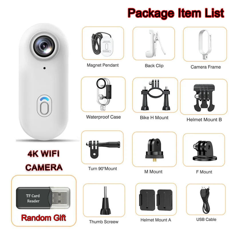 4K Road Cam for Bicycle Action Camera Mini Waterproof Cameras Motorcycle Sports Bodycam Video for Helmet Mtb Wifi Hd Bodycams
