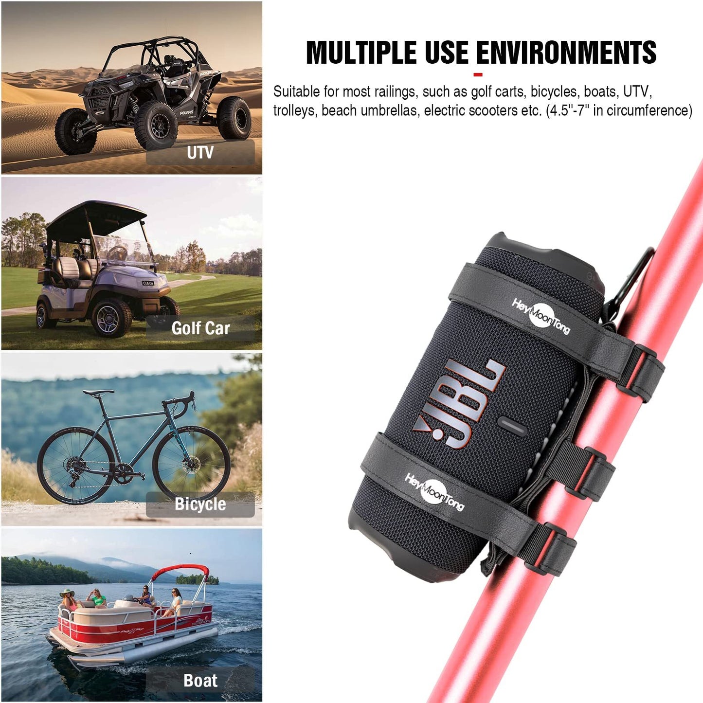 Big Portable Speaker Mount for Large Bluetooth Speakers with 12''-20'' Circum...