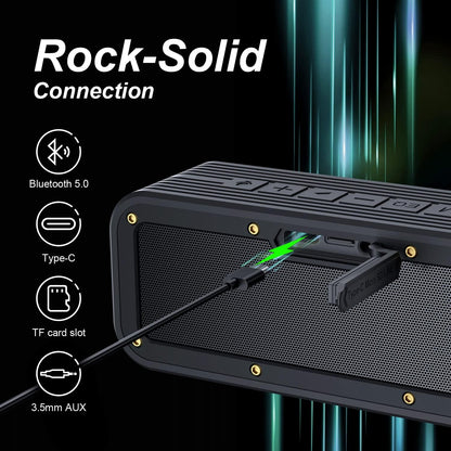 Bluetooth Speaker,  M4 Speaker with 40W Stereo HD Surround Sound, Deeper Bass, 24H Playtime, IPX7 Waterproof, Bluetooth 5.0 TWS Wireless Dual Pairing Portable Speaker for Home, Outdoor (Black)